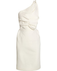 Roland Mouret One Shoulder Wool Blend Dress Cream
