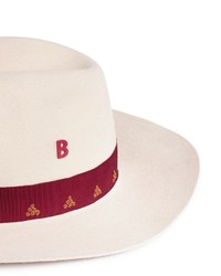 My Bob Tuileries Snowball Embroidered Rabbit Furfelt Fedora Hat