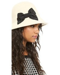 Kate Spade New York Shanghai Stiched Bow Cloche Hat
