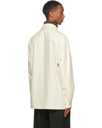 Jil Sander Off White Compact Wool Shirt Jacket