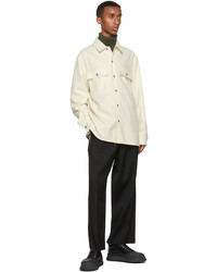 Jil Sander Off White Compact Wool Shirt Jacket
