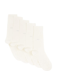 CDLP Five Pack White Bamboo Socks