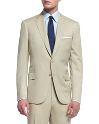 Brioni Colosseo Solid Two Piece Wool Suit Tan