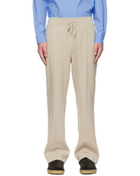 Solid Homme Beige Pinched Seam Lounge Pants