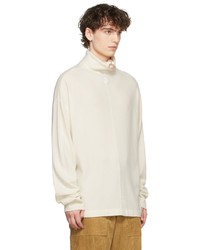Wooyoungmi Off White Zip Detail Turtleneck