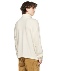 Wooyoungmi Off White Zip Detail Turtleneck
