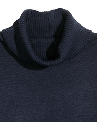 H&M Turtleneck Sweater Dark Blue Ladies