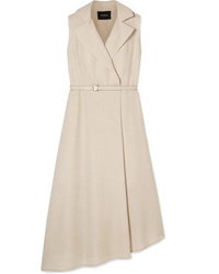 Beige Wool Wrap Dress