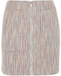 The Elder Statesman Woven Cashmere Mini Skirt Sand