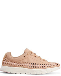 Nike Mayfly Woven Faux Leather Trimmed Faux Suede Sneakers Sand