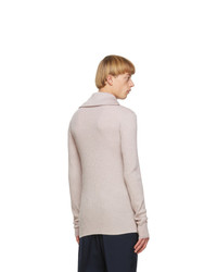 Jil Sander Beige Wool Half Zip Sweater