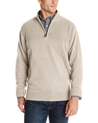 Dockers Solid Textured Yoke Quarter Zip Sweater