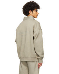 Essentials Grey Mock Neck Half Zip Sweatshirt