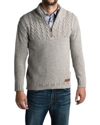 Jg Glover Co Peregrine Guernsey Sweater Merino Wool Zip Neck