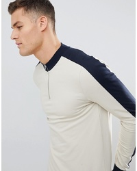 ASOS DESIGN Muscle Sweatshirt With Half Zip And Sleeve