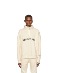Essentials Off White Half Zip Mock Neck Sweatshirt