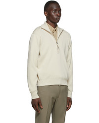 Tom Ford Off White Half Zip Sweater