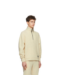 AMI Alexandre Mattiussi Off White Wool Half Zip Sweater