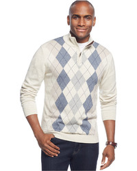 Tasso Elba Quarter Zip Argyle Sweater Only At Macys