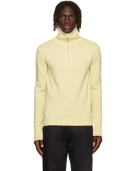 Jil Sander Yellow Wool Half Zip Sweater