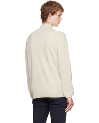 BOSS Off White Tassone Zip Sweater
