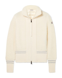 Moncler Wool Blend Boucl And Quilted Shell Down Cardigan