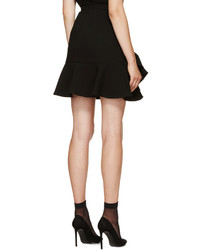 Alexander McQueen Black Peplum A Line Skirt