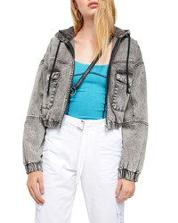 BDG Urban Outfitters Hooded Crop Denim Jacket