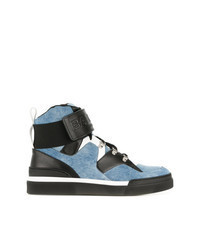 Black and Blue High Top Sneakers