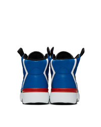 Givenchy Black And Blue Wing High Sneakers