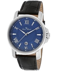 Lucien Piccard Cilindro Black Genuine Leather Blue Dial