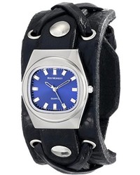 Red Monkey Designs Unisex Rm666 Xa2 X Strap 2 Black Leather Blue Dial Watch
