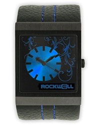 Rockwell Time Unisex Mc108 Mercedes Black Leather And Blue Watch