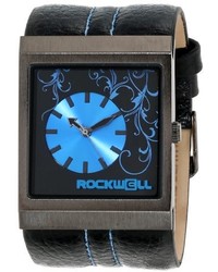 Rockwell Time Unisex Mc108 Mercedes Black Leather And Blue Watch