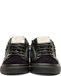 Giuseppe Zanotti Blue Black Suede London Sneakers
