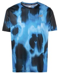 Black and Blue Tie-Dye Crew-neck T-shirt