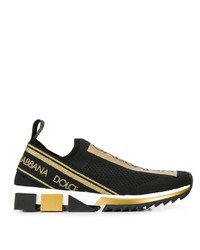 Black and Gold Athletic Shoes