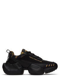 VERSACE JEANS COUTURE Black Baroque Logo Gravity Sneakers