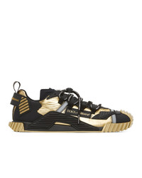 Dolce and Gabbana Gold And Black Ns1 Sneakers, $845 | SSENSE | Lookastic