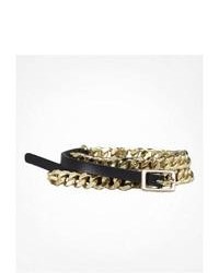 Express Curb Chain Skinny Belt Gold Small