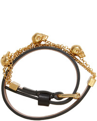 Alexander McQueen Black Gold Charm Bracelet