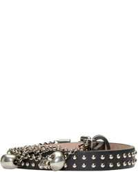 Alexander McQueen Black Gold Charm Chain Wrap Bracelet
