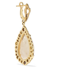Loree Rodkin 18 Karat Rhodium Yellow Gold Sapphire And Diamond Earrings