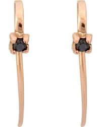 Wendy Nichol Black Diamond Rose Gold Hook Earrings Colorless