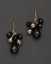 Bloomingdale's Faceted Black Onyx And Pyrite Cluster Drop 14k Gold Earrings