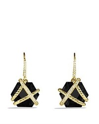 David Yurman Cable Wrap Drop Earrings With Black Onyx