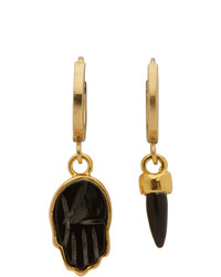 Isabel Marant Gold And Black Hand Earrings