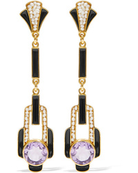 Percossi Papi Gold Plated And Enamel Multi Stone Earrings