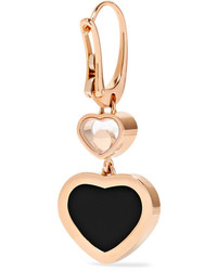 Chopard Happy Hearts 18 Karat Gold Diamond And Onyx Earrings