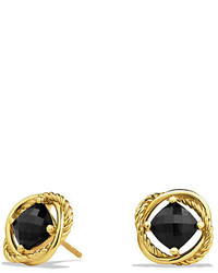 David Yurman Infinity Earrings With Black Onyx In Gold